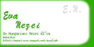 eva mezei business card